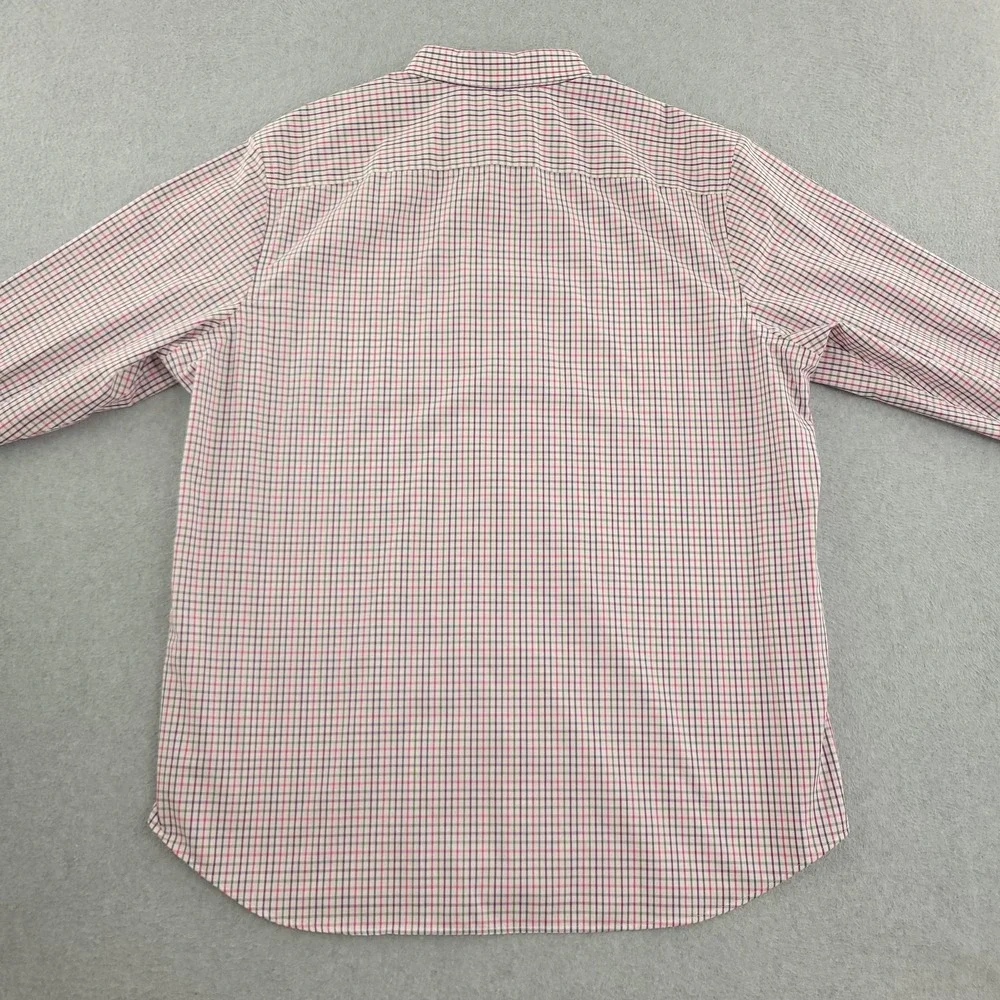 Banana Republic Dress Shirt Mens 18.5 36/37 Pink Check Slim Fit Non Iron Lot 2